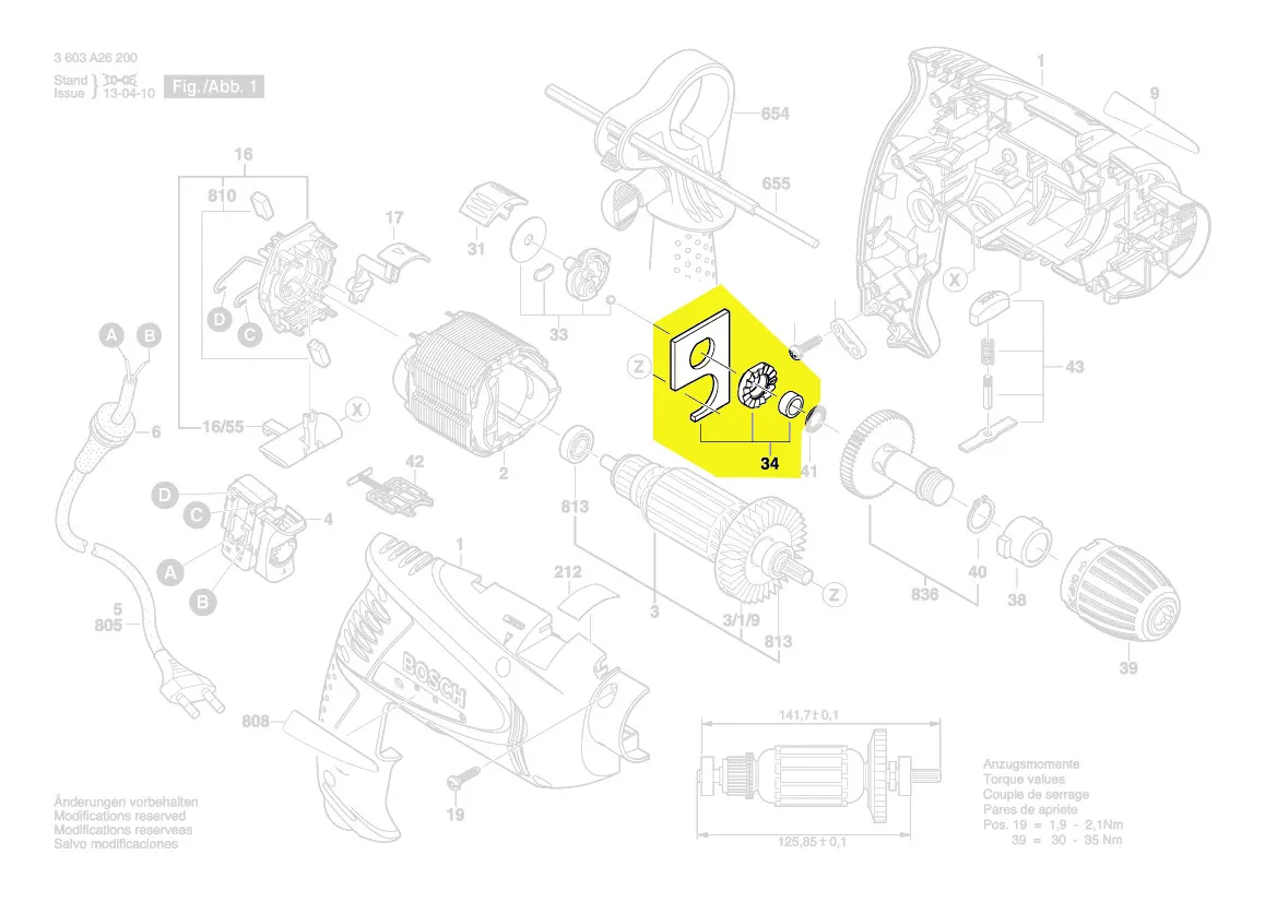 Pont de palier réf. 2 609 002 255 Bosch